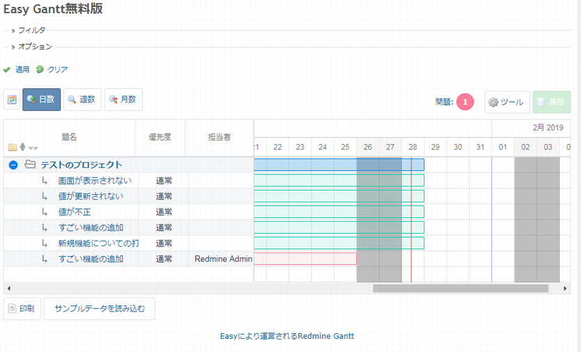 Redmineのeasy Ganttプラグインを使ってみた感想 試行錯誤してみた